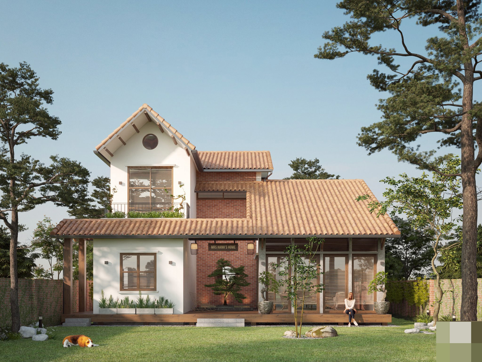 Villa ven hồ dùng mái ngói mộc mạc, lấy cảm hứng từ kiến trúc Nhật